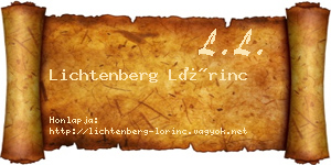 Lichtenberg Lőrinc névjegykártya
