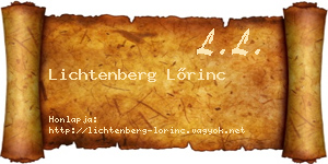 Lichtenberg Lőrinc névjegykártya