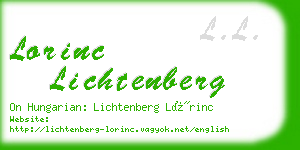 lorinc lichtenberg business card